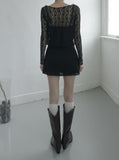 Muse Embossed See-through Lace Cardigan