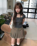 Yudee Dot Puff Short Sleeve Set