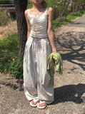 Right Pintuck Nylon Wide Banding Pants