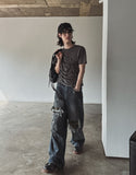 [LAN ARCHIVE] Front Shirring Short Sleeve T-Shirt