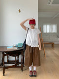 Butter Frill Shirring Short Sleeve Blouse