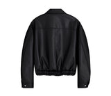 Oversize Bending Leather Jacket