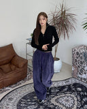 Kenny Velour Pintuck Banding Pants