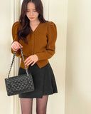 Nitz Wool Striped Banding Wrap Skirt