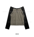 Noi Stripe Raglan Boat Neck Long Sleeve
