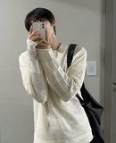 [UNISEX] Stripe see-through knit