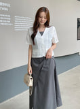 Koren V-neck Linen Short Sleeve Jacket