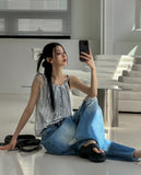 Portina Damage Wide Denim Pants