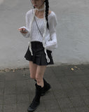 Otsu Angora Ribbed Cropped V-Neck Knit