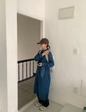 Tind Dark Blue Denim Long One Piece