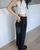 Divor Stripe Washing Wide Denim Pants