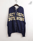 Bipo Over Fit Lettering Two-Way Hood Zip-Up