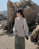 Mora cable long V knit