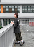 [unisex] Steel Camo Cargo Banding Bermuda Pants