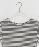 Yurimo Stripe Boat Neck Short Sleeve Tee