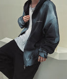 Dirty spray shine warmer hooded zip-up