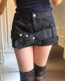 [Belt Set] Chiwell Micro Denim Shorts