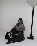 [Scarf Set] Pring Flower Printed Round Long Sleeve T-shirt