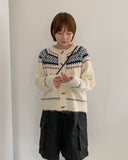Kyokin Duffle Nordic Wool Knit Cardigan
