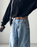 Mesh Long Leather Belt