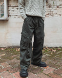 Forty Pigment Pintuck Wide Cargo Pants