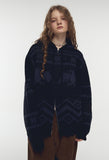 [2-WAY] Nordic Winter Hood Knit Zip-up