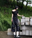 Raw Cut Bermuda Jeans
