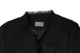 Conbe No Collar Fringe Tweed Jacket