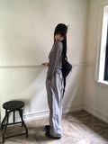 Soun wool tensel cut see-through layered T-shirt