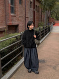 [BAONHAUS] Tontoni Banding Cut Denim Balloon Wide Pants