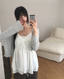 Iview eyelet punching crop cardigan