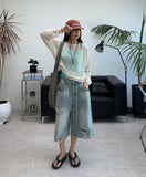 Hike Damaged Bermuda Denim