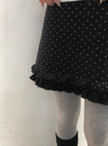 Freak Dot Frill Banding Knit Skirt