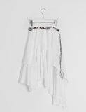 Muhi Unbalance Lace Belt Set Banding Long Skirt