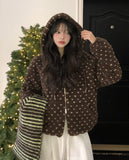 Sage Dot Boucle Hood Zip-Up