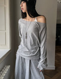 [U-BASIC] Autumn Daily Boat Neck Loose Long Sleeve
