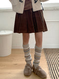 Hoya Winter Fur Angora Velcro Flat Mary Jane Loafers
