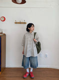 [unisex] Purfuri Washing Denim Bermuda Pants