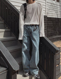 Dep washing card denim pants