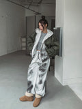 Mety Dirty Damage Semi-Cropped Hooded Zip-Up