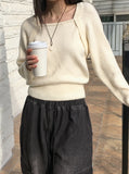 Momi Bolero Square Neck Long Sleeve Knit