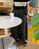 Lovey pin tuck cotton banding long skirt FW ver