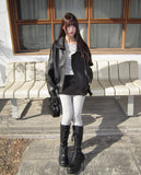Noem Collar Overfit Leather Jacket