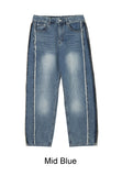 Raed cutting track denim pants