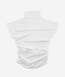 Side Shirring High Neck Tee