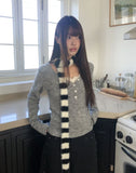 Tomin Stripe Color Matching Knit Muffler