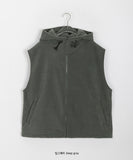 [unisex] Moel hood fleece zip-up vest