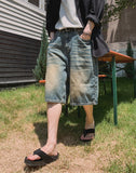 Boma catwash bermuda denim pants