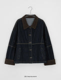 Hoyden color matching collar stitch denim jacket