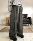 Pona Pintuck Washed Diagonal Cargo Pants